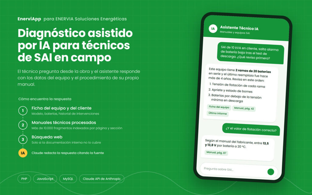 asistente de inteligencia artificial capaz de responder al técnico desde la propia instalación utilizando información real del equipo y la documentación disponible