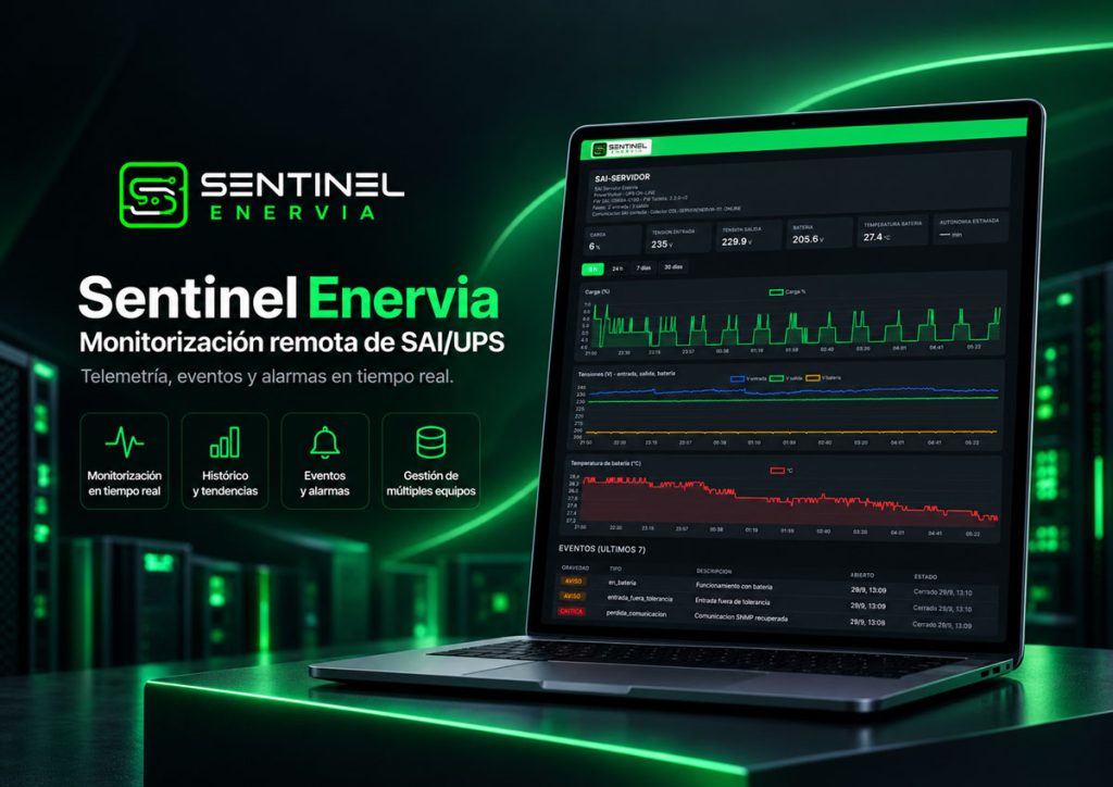 Plataforma de monitorización remota de SAI para supervisar sai , registrar eventos y anticipar incidencias en tiempo real.